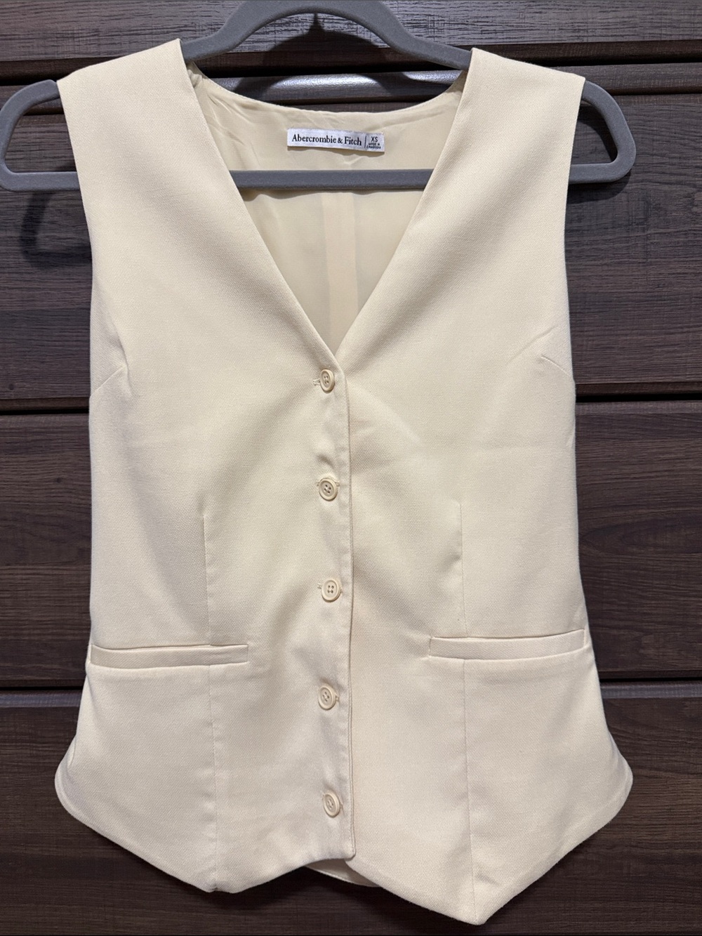 Abercrombie & Fitch Suiting Vest Pale Yellow